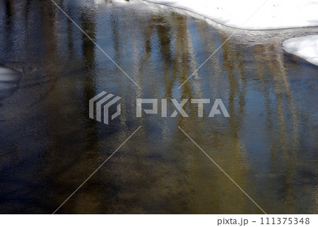 冬晴れの奥日光湯の湖。白い雪面が目に眩しい。穏やかな冬のひとときを過ごした。 111375348