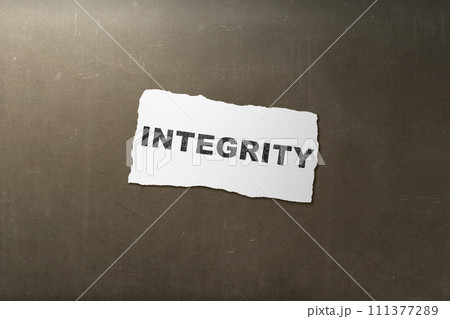 Ripped paper with integrity text 111377289