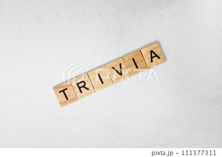 The row of wooden cubes with trivia text The row of wooden cubes with trivia text 111377311
