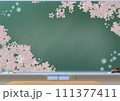 満開の桜で祝う黒板アート 111377411