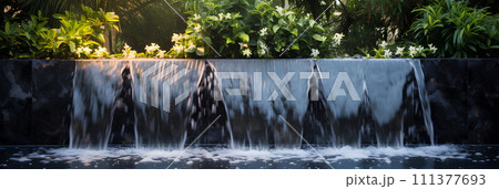 Illustration of water garden decoration in...のイラスト素材 [111377693] - PIXTA