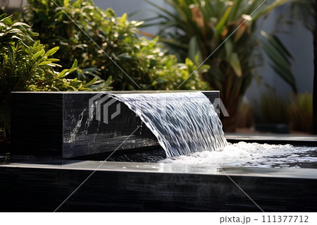 Illustration of water garden decoration in...のイラスト素材 [111377712] - PIXTA