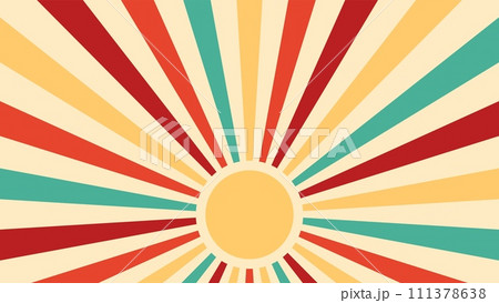 Retro sun rays, summer sunshine burst and beams of vintage sunburst, vector background. Circus or funfair carnival and amusement park background with sunbeam burst and sunlight rays or stripes pattern Retro sun rays, summer sunshine burst and beams of vintage sunburst, vector background. Circus or funfair carnival and amusement park background with sunbeam burst and sunlight rays or stripes pattern 111378638