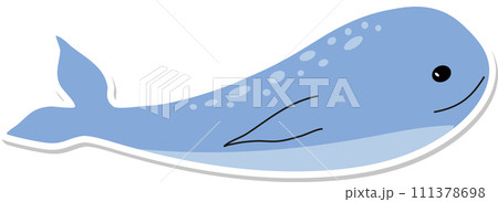 Cute cartoon whale sticker design Cute cartoon whale sticker design 111378698
