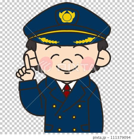 一名男飛行員指著微笑的插圖 111379094