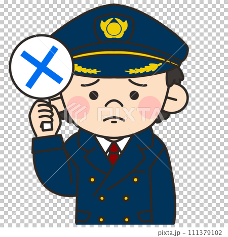 一名男飛行員舉起十字標誌的插圖 一名男飛行員舉起十字標誌的插圖 111379102