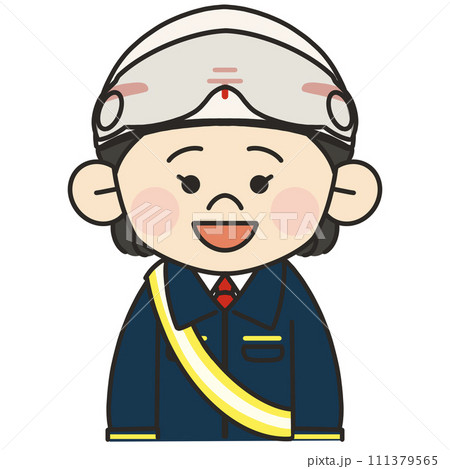 郵便の配達員の女性が笑顔で正面を向いているイラスト 郵便の配達員の女性が笑顔で正面を向いているイラスト 111379565