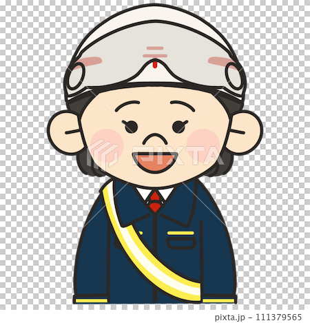 郵便の配達員の女性が笑顔で正面を向いているイラスト 郵便の配達員の女性が笑顔で正面を向いているイラスト 111379565