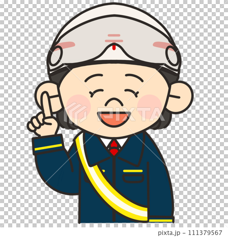 郵便の配達員の女性が笑顔で指差しポーズをしているイラスト 郵便の配達員の女性が笑顔で指差しポーズをしているイラスト 111379567