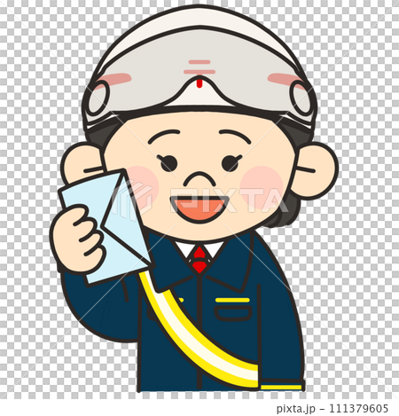 拿著信的女郵差的插圖 111379605