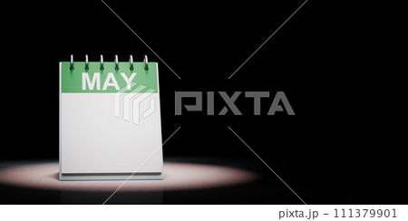 May Calendar Spotlighted on Black Background, Blank Day 111379901