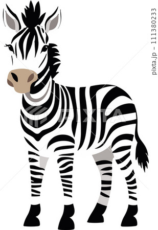 zebra, png file, isolated on tranparent background, Generative AI 111380233