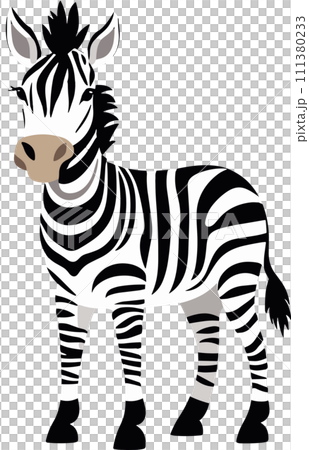 zebra, png file, isolated on tranparent background, Generative AI 111380233