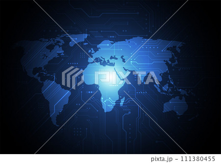 Global network connection. World map point and line composition concept of global business. Vector Illustration 111380455