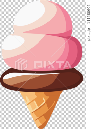 cone ice cream, png file, isolated on tranparent background, Generative AI 111380602