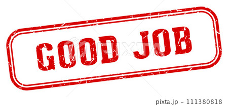 good job stamp. good job rectangular stamp on white background 111380818