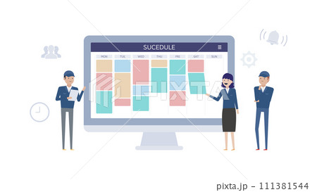 製造業向け工数管理ツールを導入した作業員達 製造業向け工数管理ツールを導入した作業員達 111381544