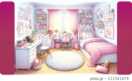 「ピンクの夢：女の子のプライベートルーム」 111381879