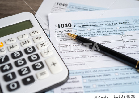 Form 1040, U.S. Individual Income Tax Return, tax forms in the U.S. tax system. 111384909