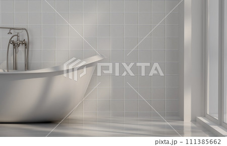 Contemporary bathroom. classic white vintage interior design, 3d render Contemporary bathroom. classic white vintage interior design, 3d render 111385662