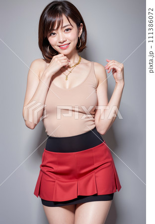AI生成画像【人物】笑顔の女性 111386072
