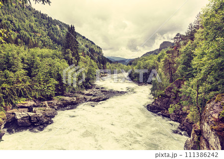 Stranda river in mountains, Norway. Stranda river in mountains, Norway. 111386242