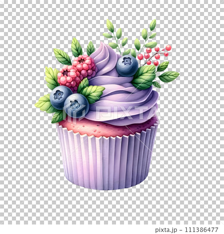 Chocolate Cupcake with blueberry 111386477