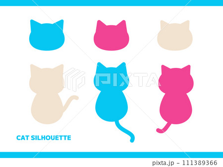 猫のシルエット素材 111389366