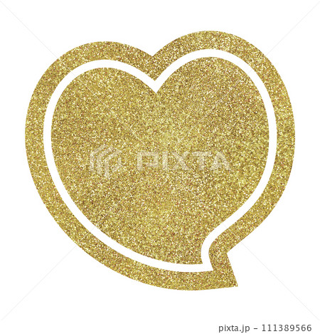 背景素材　縁取ったハート　ゴールド 111389566