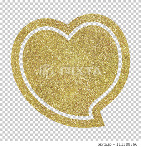 背景素材　縁取ったハート　ゴールド 111389566