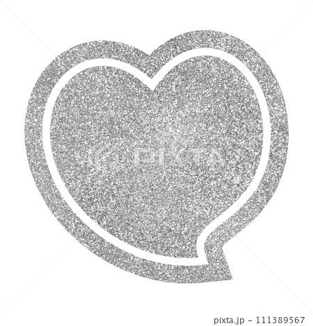 背景素材　縁取ったハート　シルバー 111389567