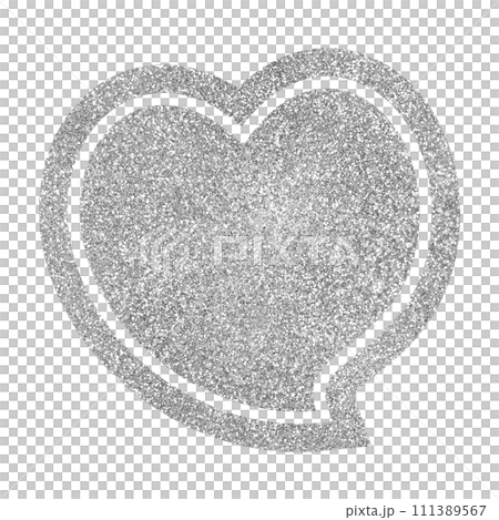 背景素材　縁取ったハート　シルバー 111389567