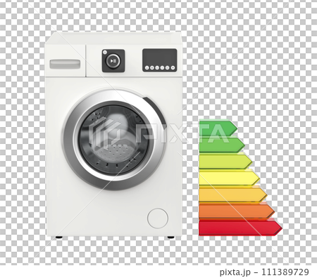 Washing machine and energy efficiency rating bars 111389729