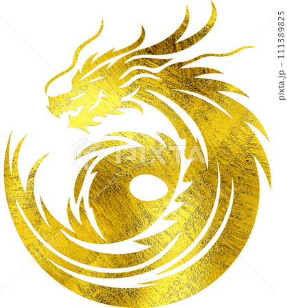 Gold Dragon - Digital Painting. 111389825
