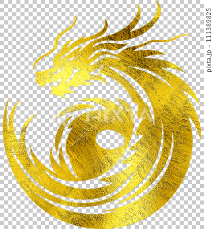 Gold Dragon - Digital Painting. 111389825