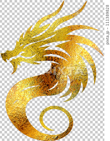 Gold Dragon - Digital Painting. Gold Dragon - Digital Painting. 111389828