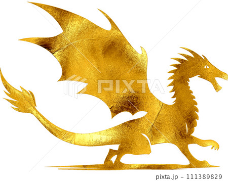 Gold Dragon - Digital Painting. 111389829