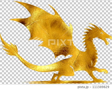 Gold Dragon - Digital Painting. 111389829