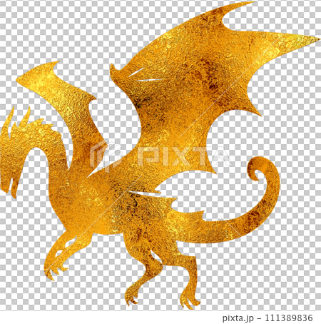 Gold Dragon - Digital Painting. 111389836