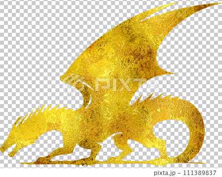 Gold Dragon - Digital Painting. Gold Dragon - Digital Painting. 111389837