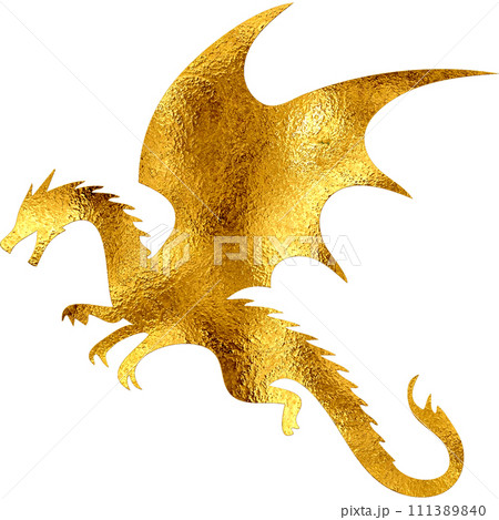 Gold Dragon - Digital Painting. 111389840