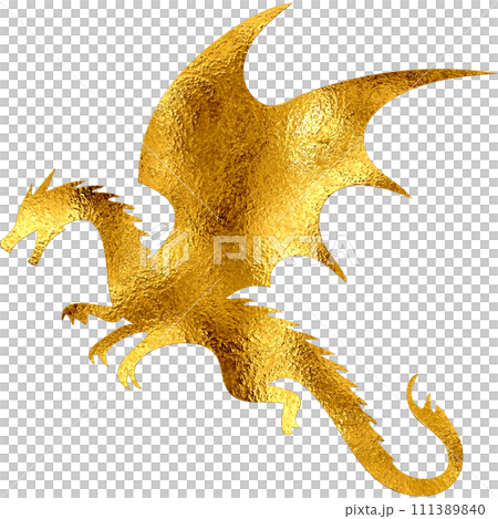 Gold Dragon - Digital Painting. 111389840