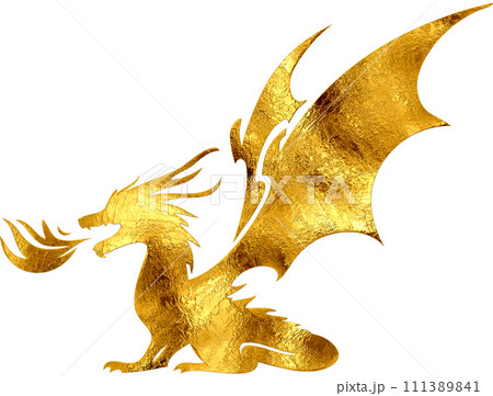 Gold Dragon - Digital Painting. 111389841