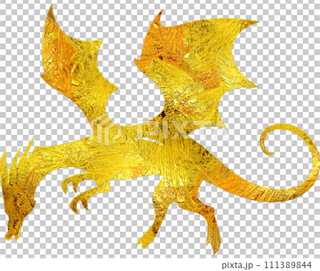 Gold Dragon - Digital Painting. Gold Dragon - Digital Painting. 111389844
