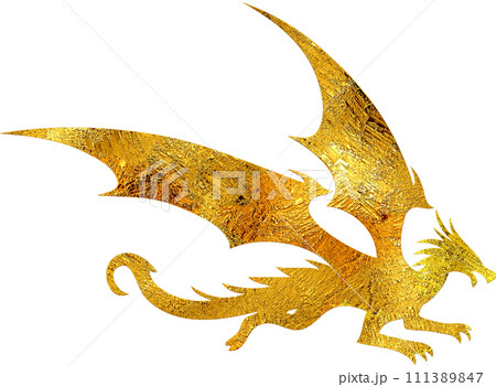 Gold Dragon - Digital Painting. Gold Dragon - Digital Painting. 111389847
