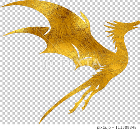 Gold Dragon - Digital Painting. Gold Dragon - Digital Painting. 111389848