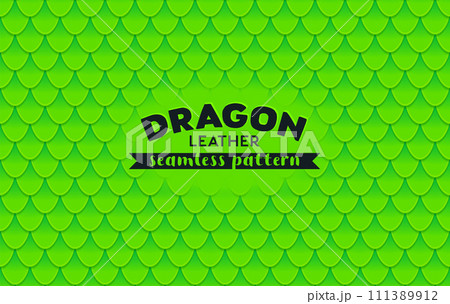 Dragon scale seamless pattern. Green Seamless texture background 111389912