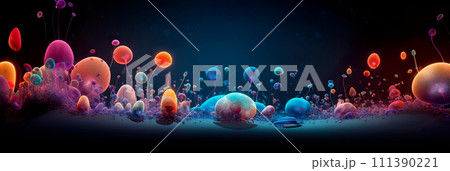 various bacterial shapes, including rods, spheres, and spirals. Generative AI 111390221