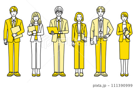男性と女性ビジネスパーソンセット(全身・複数人) 男性と女性ビジネスパーソンセット(全身・複数人) 111390999
