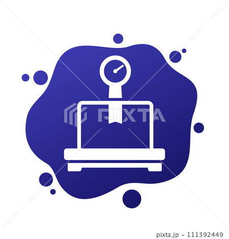 box, package and scales icon, vector box, package and scales icon, vector 111392449